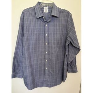 Brooks Brothers Shirt‎ Mens 16.5-32 Blue  Button Down 100% American Supima